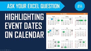 Highlight events weekends and holidays on calendar in Excel [upl. by Anuahsal]