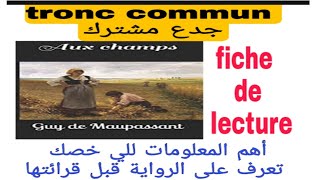 tronc commun fiche de lectureAux champsفي الحقل أهم معلومات خصك تعرفها قبل قراءة القصة [upl. by Annaehs]