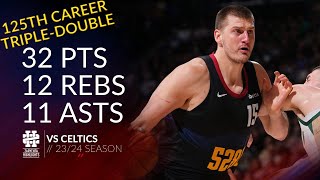 Nikola Jokic 32 pts 12 rebs 11 asts vs Celtics 2324 season [upl. by Elka]