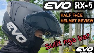 EVO RX5 Half Face Helmet Review and Unboxing  Matte Black [upl. by Wixted]