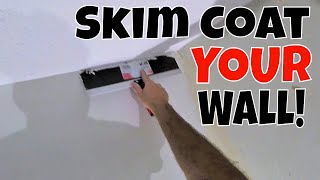 How to Skim Coat a Wall after Wallpaper Removal Step by Step Tutorial [upl. by Koerlin]