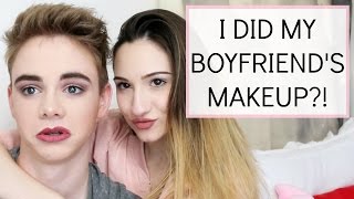 DOING MY BOYFRIENDS MAKEUP  BeautyChickee [upl. by Drobman690]