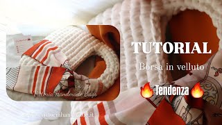 🔥BORSA ALLUNCINETTO IN TENDENZA🔥 BORSA IN VELLUTOTUTORIAL BOLSO EN TERCIOPELO CROCHET VELVET BAG [upl. by Nnylaj]