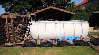 Bestway Metal Frame Pool  Homemade fountain  skimmer  sandfilter  solar heater [upl. by Aikram861]