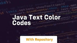 java text color codes [upl. by Ieso]