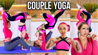 YOGA COUPLE CHALLENGE  Funny Beautiful Girls and Flirt  Part 2 [upl. by Akiemaj]