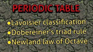 Class10 Periodic table Part1 lavoisier classificationdobereines triad rulenewlands law of octave [upl. by Venditti]