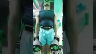 58 kg dumbbell shrugs set 1 [upl. by Rovaert]