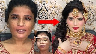 Rafia jutti Bridal makeup transformation on her request  dulhan makeup for tik tok videos [upl. by Kuska]