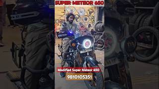 Super Meteor 650 Modification 🔥  Wind Deflector ⚡️  Fog Lights  Head light  Hand protector ✨️ [upl. by Gerrard]