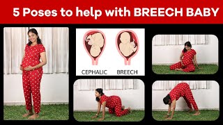 5 Poses to help with Breech Baby rosifit babyontheway babyshorts pregnancytips pregnancycare [upl. by Elleiad]