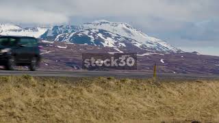 Snow Capped Mountain By Roadside Iceland 3 [upl. by Edvard]