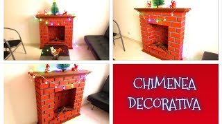 DIY  Como hacer una chimenea decorativa navideña fácil y rápido  especial de navidad [upl. by Florella]