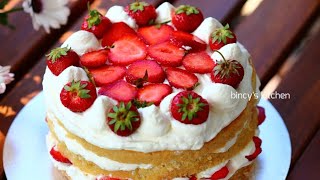 പഞ്ഞി പോലെ ഒരു സ്വീഡിഷ് കേക്ക്  Swedish Midsummer Cake  Swedish Strawberry Cake  Jordgubbstårta [upl. by Anais]