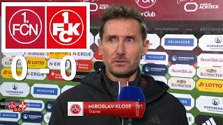 Miroslav Klose Interview Nach Dem Spiel FC Nurnberg 0 vs 0 FC Kaiserslautern 08112024 [upl. by Ymar50]