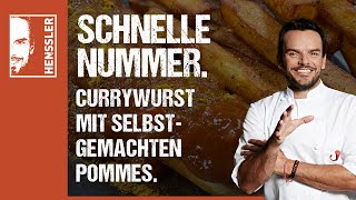 Schnelles Currywurst mit selbstgemachten PommesRezept aka quotMantaPlattequot von Steffen Henssler [upl. by Beitnes]