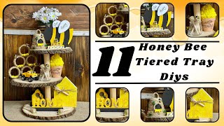 DIY Bee Tiered Tray Decor [upl. by Oniskey]