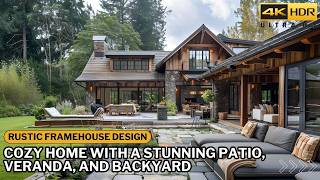 Rustic Framehouse Design Crafting a Cozy Home with a Stunning Patio Veranda and Backyard [upl. by Nomad850]