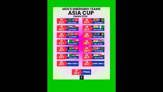 Full Schedule Emerging Asia Cup 2024  cricket [upl. by Burlie]