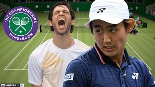 Yoshihito Nishioka VS Nuno Borges  Wimbledon 2024 [upl. by Leinnad]