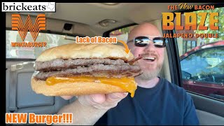 Whataburger NEW Bacon Blaze Jalapeno Double REVIEW Jalapeno Cream Cheese brickeats [upl. by Geminian116]