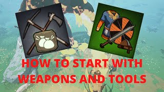 HOW TO START EVERY GAME WITH FREE TOOLS OR WEAPONS AND ARMOR IN TRIBES OF MIDGARD [upl. by Iddo]