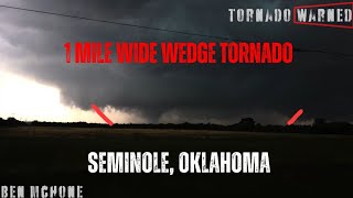 Huge Wedge Tornado Impacts Oklahoman Town  Seminole OK [upl. by Witt]