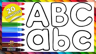 Dibuja Y Colorea El Abecedario 🔠🔡🎨🌈 Aprende Letras y Colores en Español 🇦🇿 Dibujos Para Niños [upl. by Maxma]