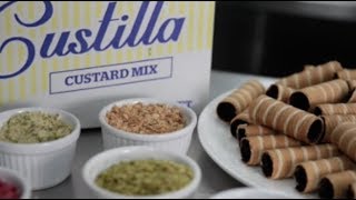 Baked Wafer Cannoli filled with Custilla Custard [upl. by Yrebmik]