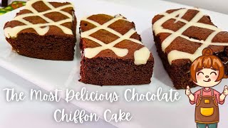 Lets Make The Most Delicious Chocolate Chiffon Cake With Cream Cheese [upl. by Maitland]