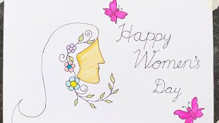 Happy Womens Day Drawing  How to draw Womens Day Special Drawing womensday2024 [upl. by Sabu746]