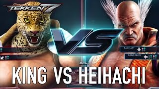 Tekken 7  PS4XB1PC  King VS Heihachi Character Gameplay [upl. by Cirdnek385]