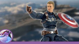 Medicom Mafex Captain America The Winter Soldier Captain America Stealth Suit Figure review [upl. by Ttirrem]