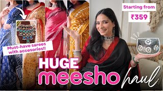 Meesho Haul Starting Rs359  Affordable Saree  Oxidized Jewellery  Bags  meeshohaul [upl. by Ecnarual]