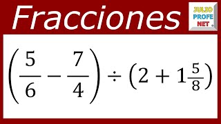 OPERACIONES CON FRACCIONES POSITIVAS Y NEGATIVAS  Ejercicio 4 [upl. by Zeus361]