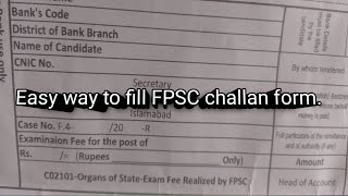 fpsc challan easy way to fill FPSC challan form [upl. by Nastassia]