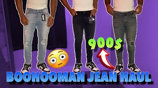 HUGE 900 BOOHOOMAN JEAN HAUL  try  haul  review [upl. by Rainger]