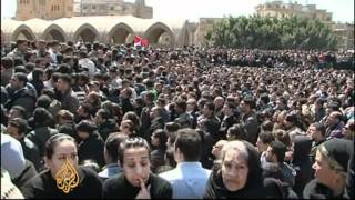 Thousands mourn Egypts Coptic Pope Shenouda [upl. by Enilrae]