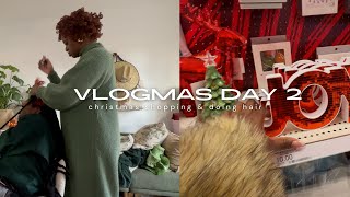 VLOGMAS DAY 2 Christmas shopping amp doing hair for three days [upl. by Hera590]