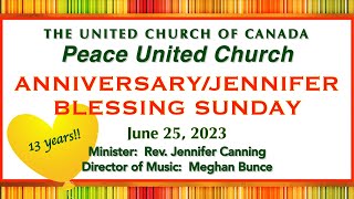 Peace United Church Service June 25 2023 [upl. by Yeung]