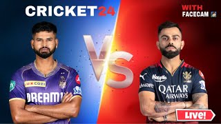 RCB VS KKR IPL Match  Cricket 24  C24 LIVE  shortslive cricket24 shortsfeed viralshort [upl. by Ateloj]