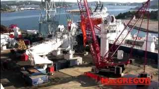 Mammoet Demag cc28001 crawler crane at MacGREGOR Kristiansad Norway [upl. by Tarkany]