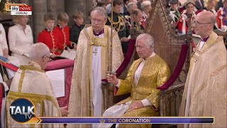 King Charles III receives Jewelled Sword of Offering and spurs to a Byzantine chant [upl. by Ethelind]