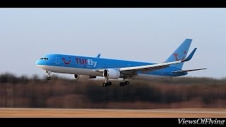 Beautiful Windy Boeing 767300 landing at Helsinki by TUIfly Nordic [upl. by Strang]