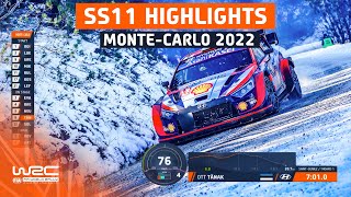 SS11 STAGE HIGHLIGHTS  WRC Rallye MonteCarlo 2022 [upl. by Enneyehc]