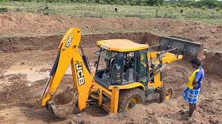 Mahindra and JCB 3dx working New Pond Making with Tractor for Farming Land  Jcb video [upl. by Breed]