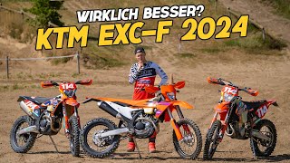 KTM 450 EXCF 2024 im Vergleich mit dem Racebike von 2023 und einer modifizierten 2024er KTM [upl. by Ecnadnac]