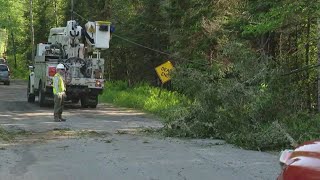 Fastmoving storms sweep across Maine with hail heavy winds rain [upl. by Eilsehc]