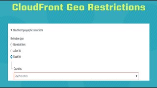 AWS  103  AWS CloudFront Geo Restrictions [upl. by Hall]