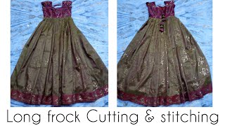 Long frock cutting amp stitching  Trending design [upl. by Roger703]